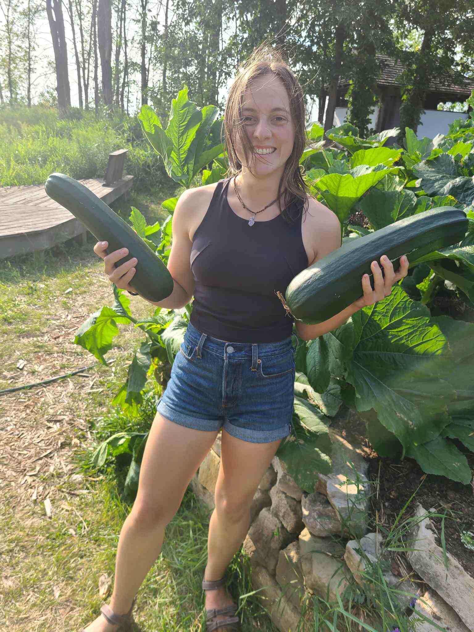 Holding zucchinis